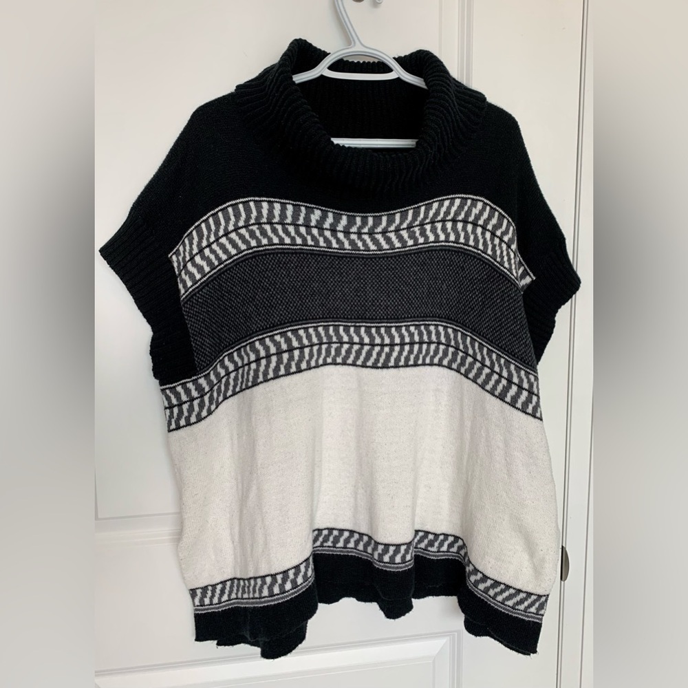 Knit Poncho-Style Sweater - Picture 1 of 3